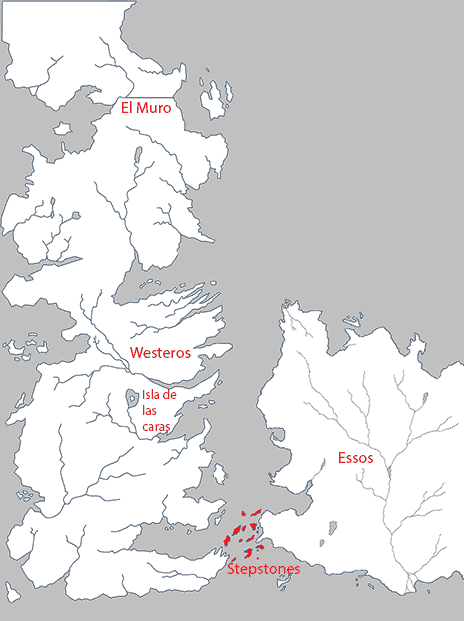 Mapa de Westeros y Essos de Game of Thrones