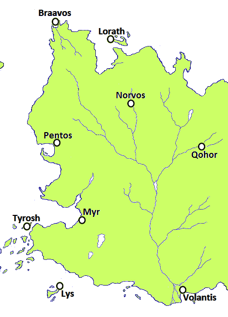 Ciudades libres de Essos y antiguas colonias de Valyria