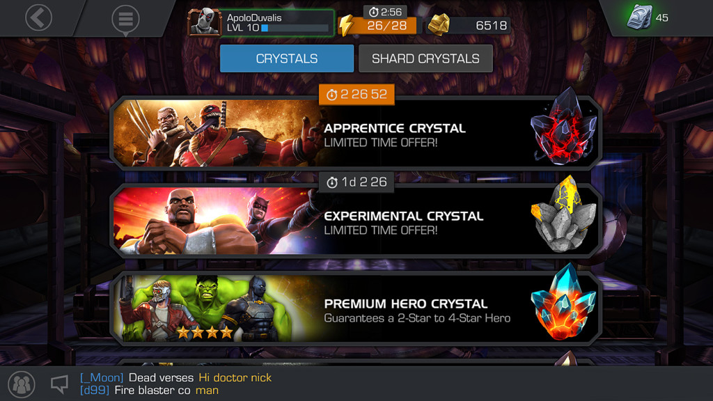 Ruleta de cristales de Marvel Contest of Champions