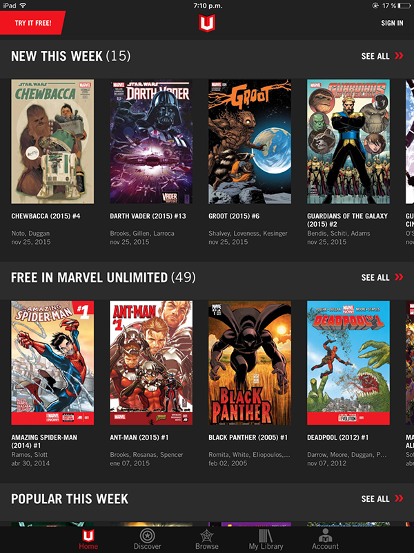 Marvel Unlimited y Comixology