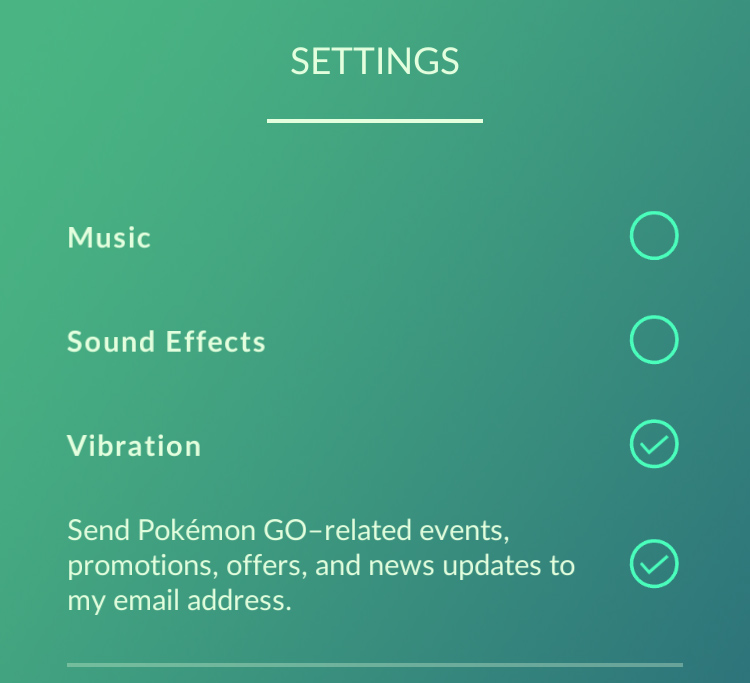 Pokémon Go Settings