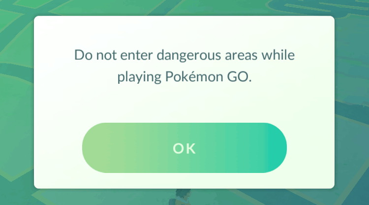 Pokémon Go Warnings