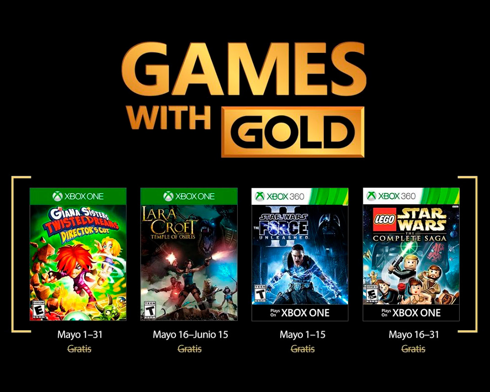 Games With Gold para mayo del 2017