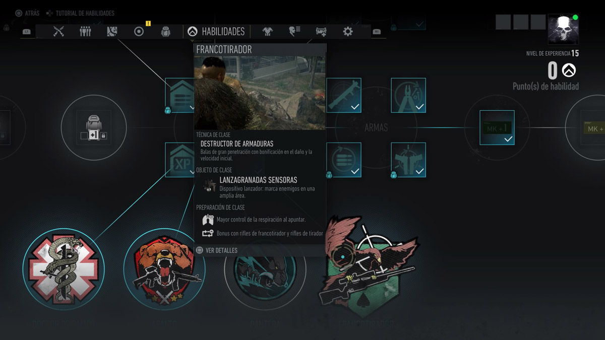 Ghost Recon Breakpoint - Árbol de habilidades