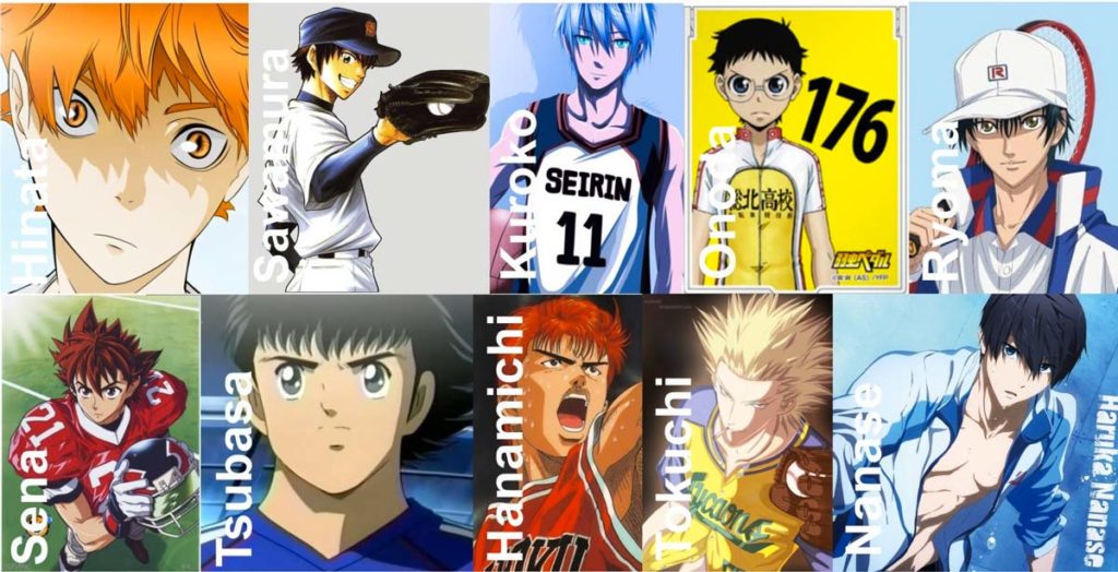 Diferentes personajes de anime, pero con una característica en común, son genios en su deporte.