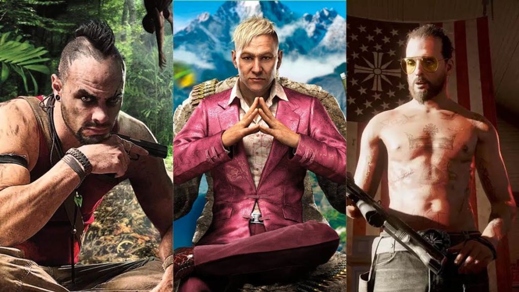 Vaas, Pagan Nim y Seed, los villanos de la saga de Far Cry.