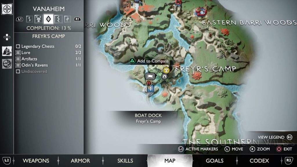 Mapa de God of War: Ragnarök